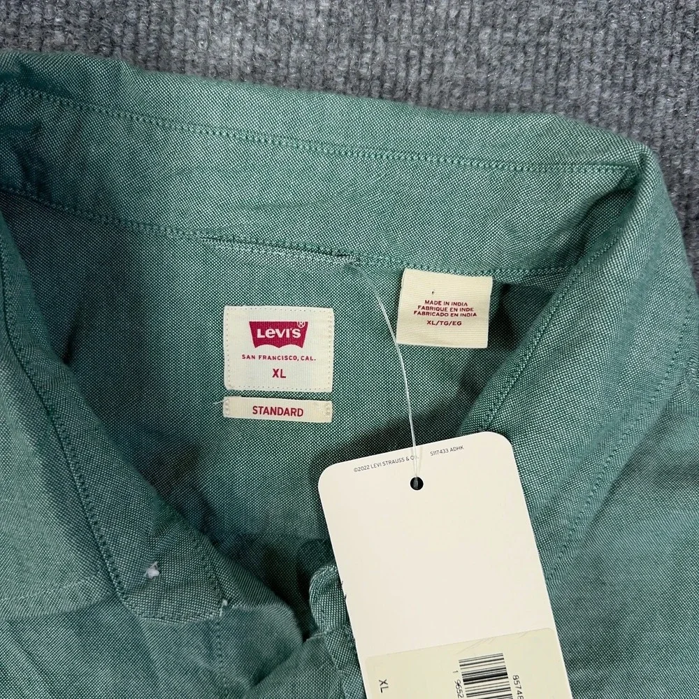 Levis Shirt Mens‎ XL Green The One Pocket Poplin Long Sleeve Button Up NEW